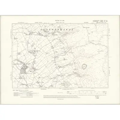 1910 Map of Denbighshire XIV.SE, 1914 Print