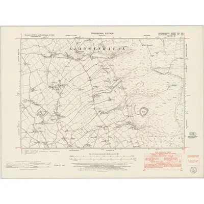 1949 Map of Denbighshire XIV.SE, 1953 Print