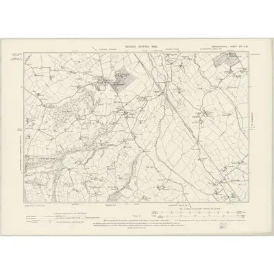 1898 Map of Denbighshire XIV.SW, 1900 Print