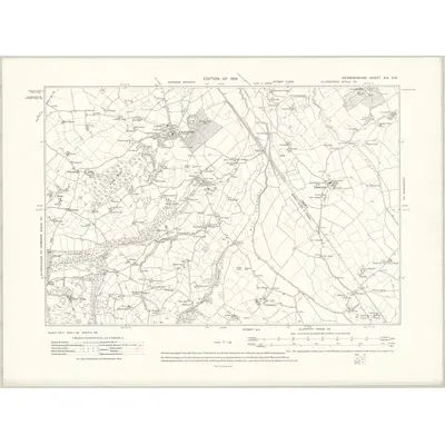 1910 Map of Denbighshire XIV.SW, 1914 Print