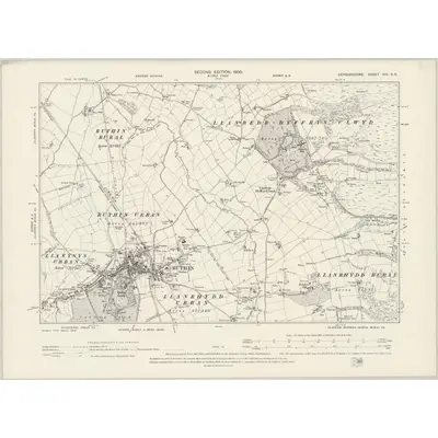 1898 Map of Denbighshire XIX.NE, 1900 Print