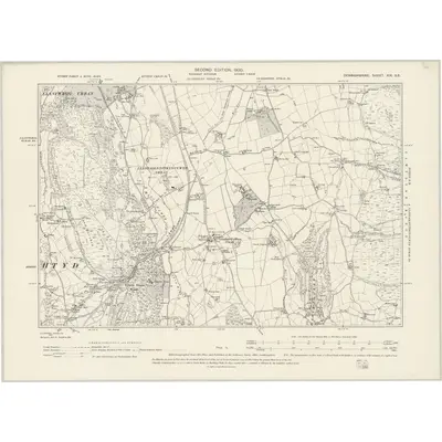 1899 Map of Denbighshire XIX.SE, 1900 Print