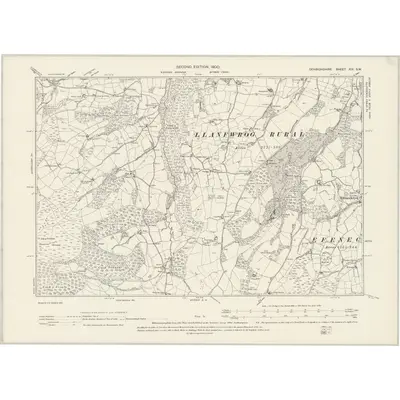 1899 Map of Denbighshire XIX.SW, 1900 Print