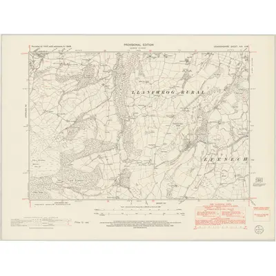 1949 Map of Denbighshire XIX.SW, 1953 Print