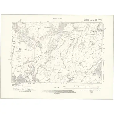 1909 Map of Denbighshire XL.NE, 1914 Print