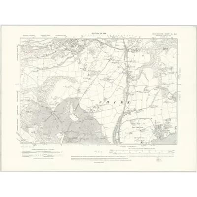 1909 Map of Denbighshire XL.NW, 1914 Print