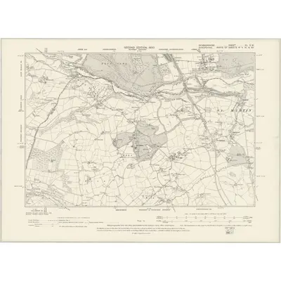 1898 Map of Denbighshire XL.SW, 1900 Print