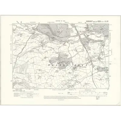 1909 Map of Denbighshire XL.SW, 1914 Print