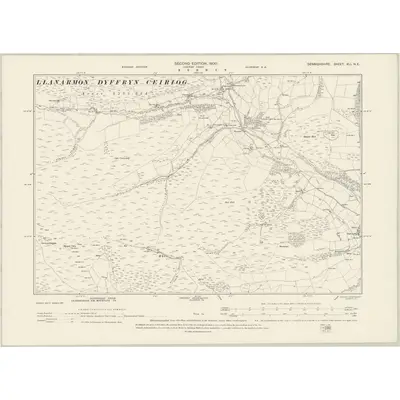 1898 Map of Denbighshire XLI.NE, 1900 Print