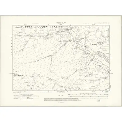 1910 Map of Denbighshire XLI.NE, 1914 Print