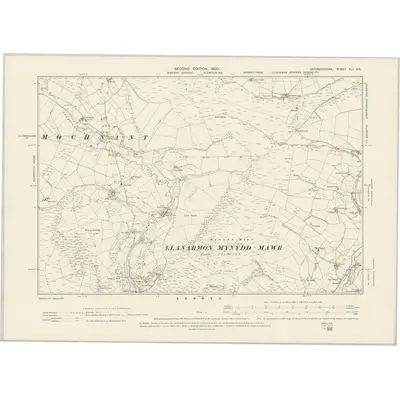 1898 Map of Denbighshire XLI.SE, 1900 Print