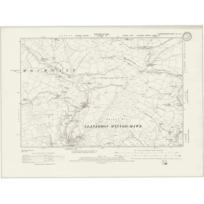 1910 Map of Denbighshire XLI.SE, 1933 Print