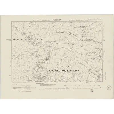 1910 Map of Denbighshire XLI.SE, 1950 Print