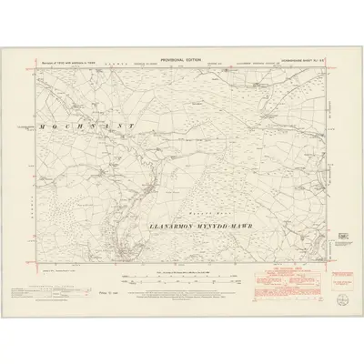 1949 Map of Denbighshire XLI.SE, 1953 Print