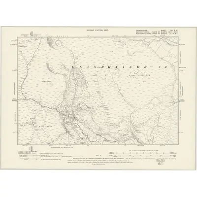 1898 Map of Denbighshire XLI.SW, 1900 Print
