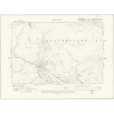 1910 Map of Denbighshire XLI.SW, 1914 Print