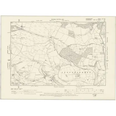 1898 Map of Denbighshire XLII.NE, 1900 Print