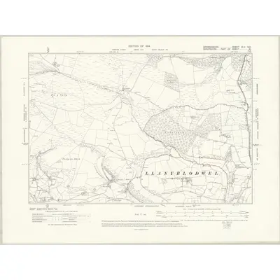 1909 Map of Denbighshire XLII.NE, 1914 Print