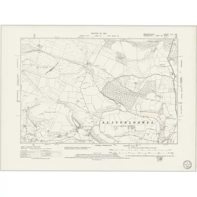 1909 Map of Denbighshire XLII.NE, 1949 Print