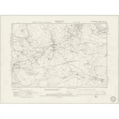 1910 Map of Denbighshire XLII.NW, 1949 Print