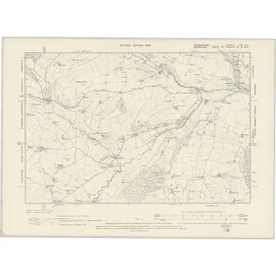 1898 Map of Denbighshire XLII.SE, 1900 Print