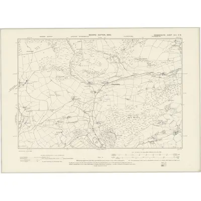 1898 Map of Denbighshire XLII.SW, 1900 Print