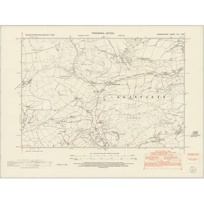 1949 Map of Denbighshire XLII.SW, 1953 Print