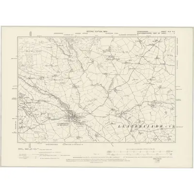 1899 Map of Denbighshire XLIII.NE, 1900 Print