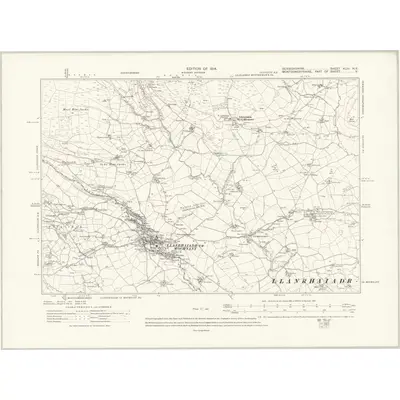 1910 Map of Denbighshire XLIII.NE, 1914 Print