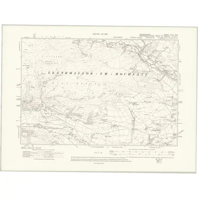 1910 Map of Denbighshire XLIII.NW, 1914 Print
