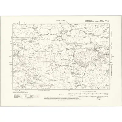 1910 Map of Denbighshire XLIII.SE, 1914 Print
