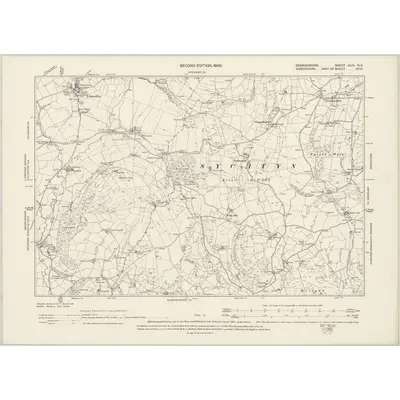 1898 Map of Denbighshire XLIV.NE, 1900 Print