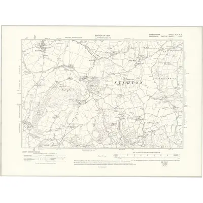 1910 Map of Denbighshire XLIV.NE, 1914 Print