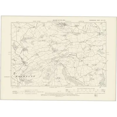 1898 Map of Denbighshire XLIV.NW, 1900 Print