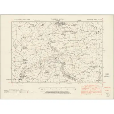 1949 Map of Denbighshire XLIV.NW, 1953 Print