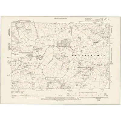 1898 Map of Denbighshire XLIV.SE, 1900 Print