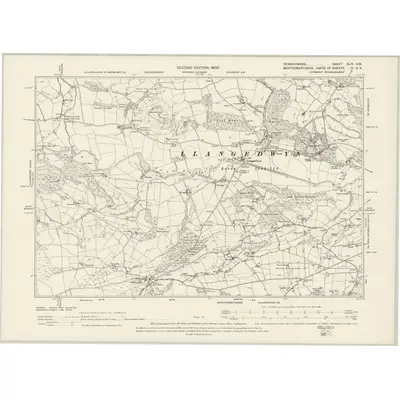 1898 Map of Denbighshire XLIV.SW, 1900 Print