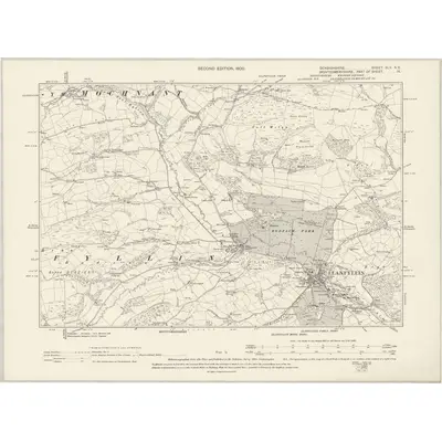 1898 Map of Denbighshire XLV.NE, 1900 Print