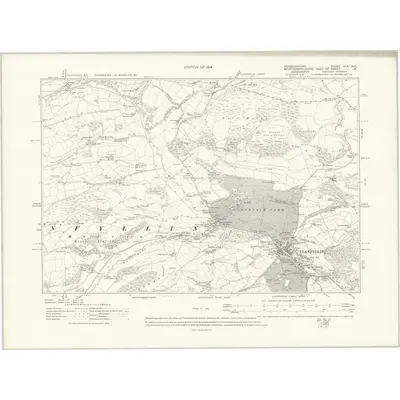 1910 Map of Denbighshire XLV.NE, 1914 Print