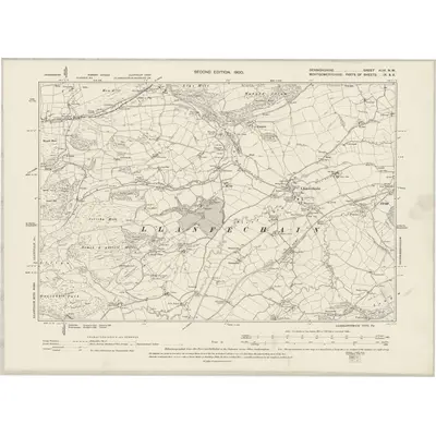 1898 Map of Denbighshire XLVI.NW, 1900 Print