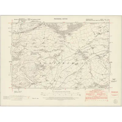 1949 Map of Denbighshire XLVI.NW, 1953 Print
