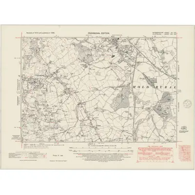 1938 Map of Denbighshire XV.SE, 1948 Print
