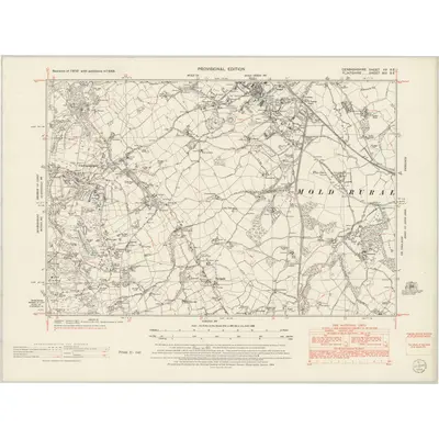 1948 Map of Denbighshire XV.SE, 1954 Print
