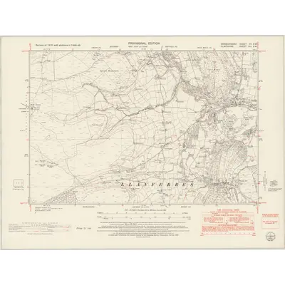 1948 Map of Denbighshire XV.SW, 1953 Print