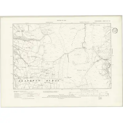 1910 Map of Denbighshire XVI.NE, 1936 Print