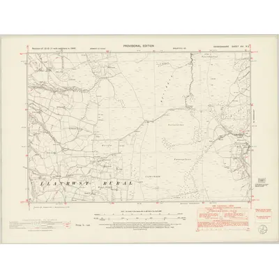 1949 Map of Denbighshire XVI.NE, 1953 Print