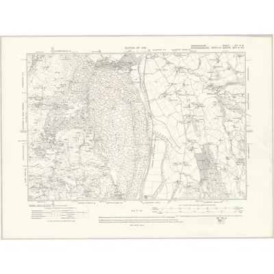 1910 Map of Denbighshire XVI.NW, 1915 Print