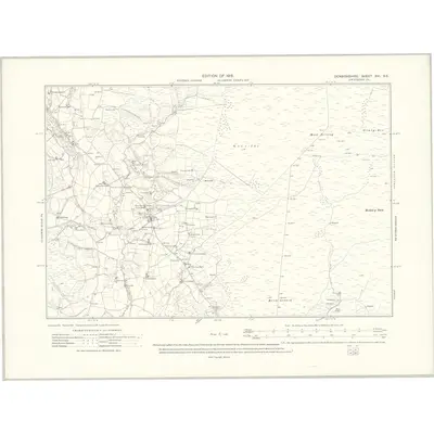 1910 Map of Denbighshire XVI.SE, 1915 Print