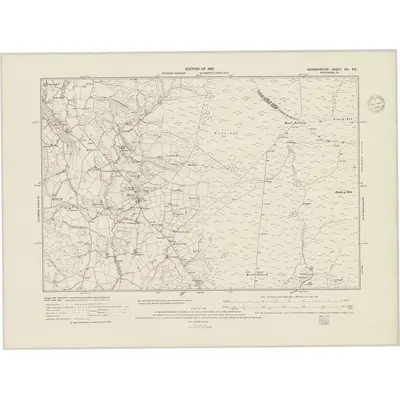 1910 Map of Denbighshire XVI.SE, 1948 Print