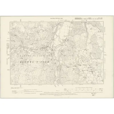 1899 Map of Denbighshire XVI.SW, 1900 Print